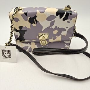 Anne Klein Purple Floral Crossbody Bag